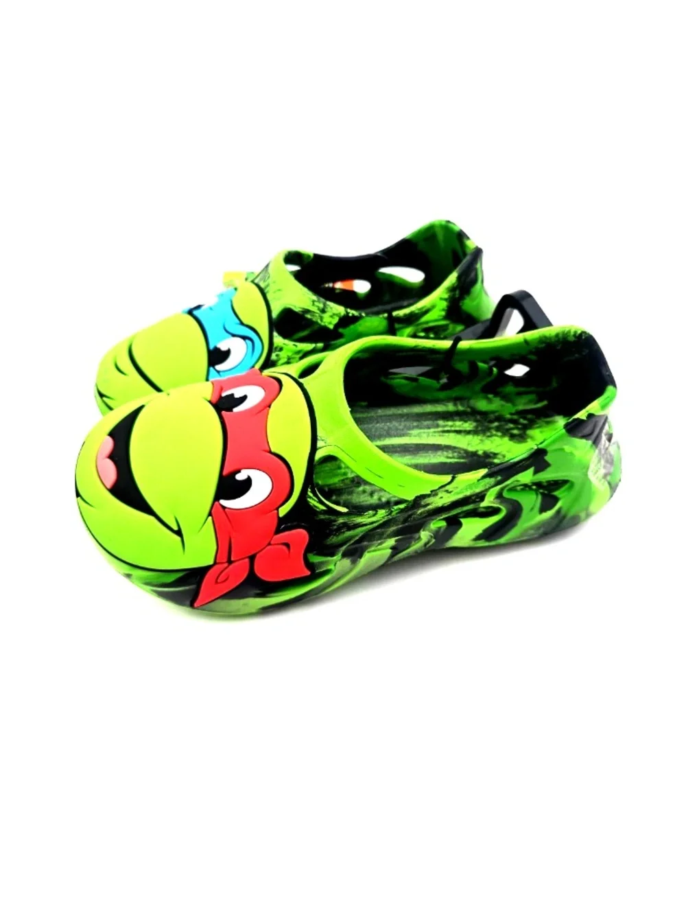 TMNT Sandals Toddlers Size 9/10 Rubber Slip on Green Summer Boys Footwear Shoes